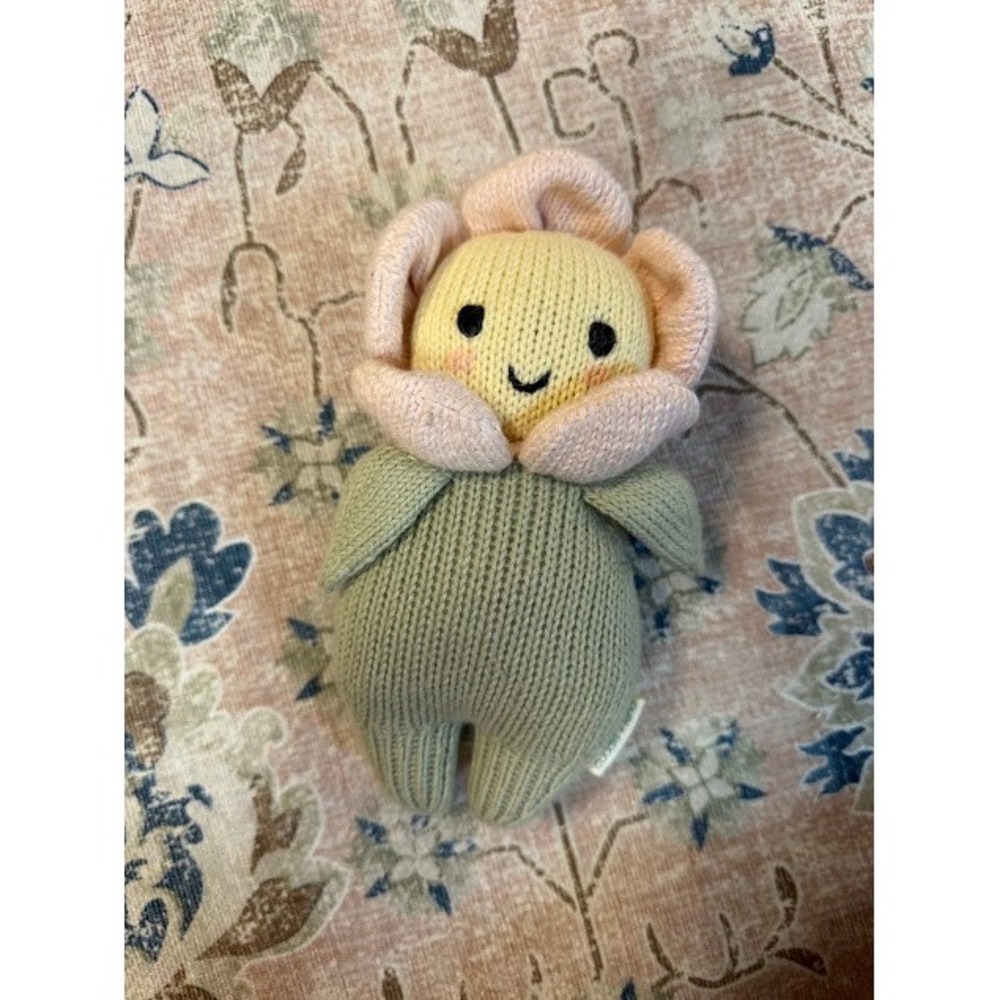 Cottagecore Hand Knit Cuddle + Kind Flower Doll Small Pink Sage Floral Plush